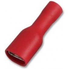 Fully Insulated Red 12 Amp 6.3 x 0.8 mm Push On Female Blade Crimp Terminal 